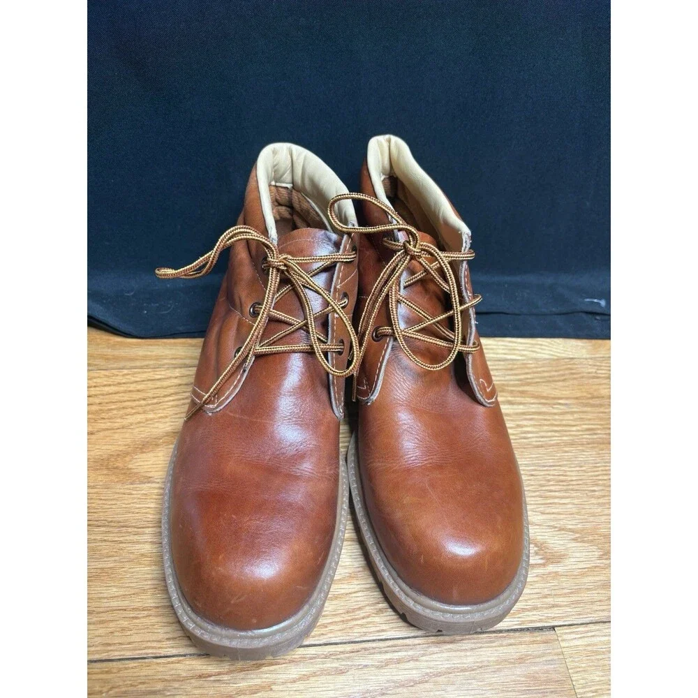 VINTAGE Weinbrenner Chukka Boots Leather Made In USA Ankle Mens Size 10W Moc Toe